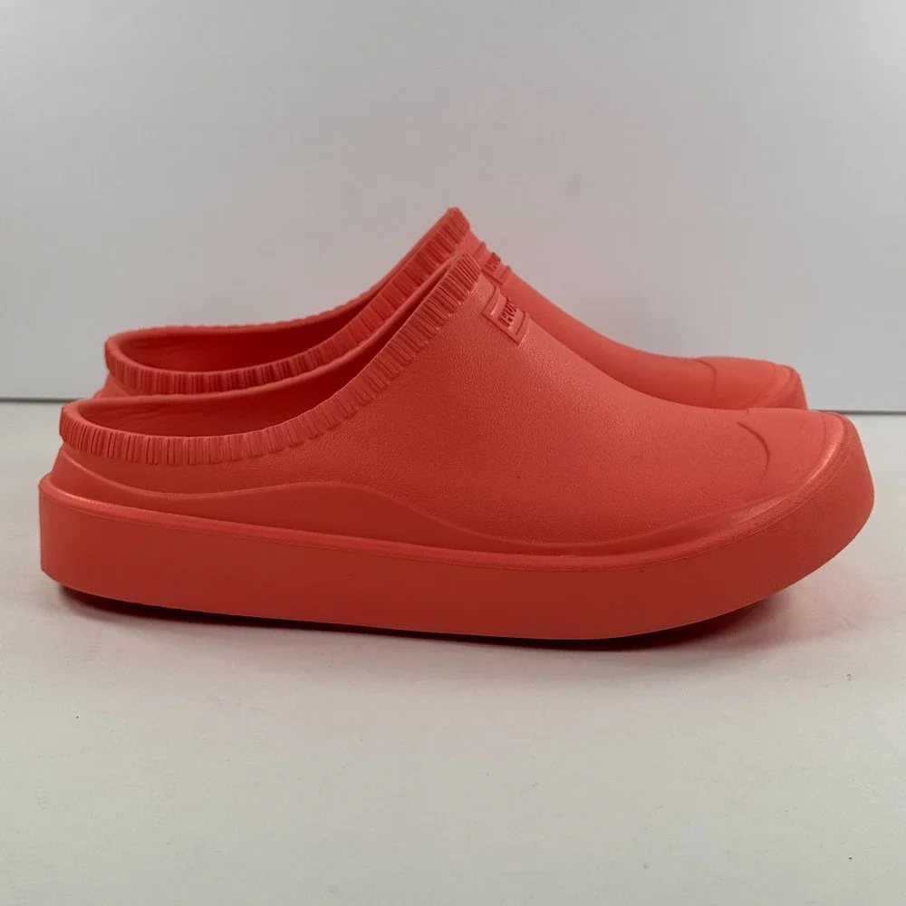 Hunter Play Clog Sunset Orange Rubber Waterproof Slip On Shoes Youth UK 3 US 5